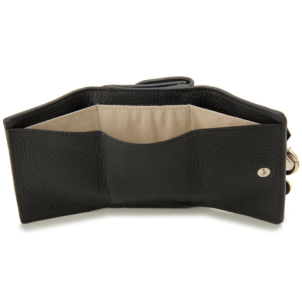 Chloe trifold wallet gray ALPHABET black spot inside - Picture 3 of 4